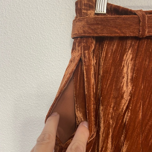 WAYF Velvet High-Waisted pant rust colored Trouser Pant XS - Picture 13 of 16